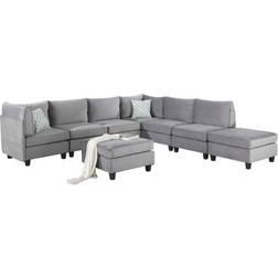 Contemporary Home Living Pewter Sofa 120" 8 4 Seater