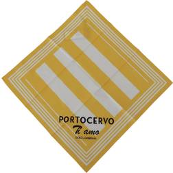 Dolce & Gabbana Yellow Portocervo Cotton Shawl Wrap Scarf