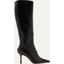 Jimmy Choo Agathe leather knee-high boots black