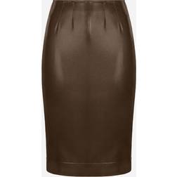 Dolce & Gabbana High-rise satin pencil skirt brown