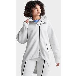 Nike Women's Sportswear Tech Fleece Oversized Cape Full-Zip Hoodie Light Grey/Heather/Black