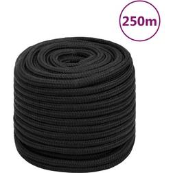 vidaXL BÃ¥ttau helsvart 16 mm 250 m polypropylen