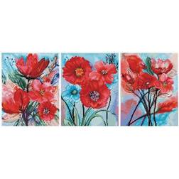 Diamond art kit 11"x 14" triptych red poppies 3pc by leisure arts
