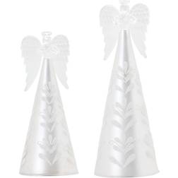 Melrose of 2 Frosted Glass Angel Christmas Tree Ornament