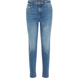 Pieces Leah High Waist Mom Jeans - Medium Blue Denim