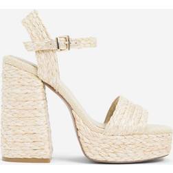 Kenneth Cole Women's Dolly Ankle Strap Espadrille Platform Sandals Ivory