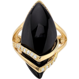 PalmBeach Women's Marquise Shaped Natural Ring - Gold/Onyx/Transparent