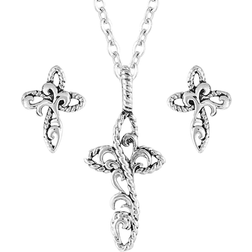 Montana Silversmiths Hold Steady Faith Cross Jewelry Set - Silver