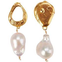 Alighieri The Infernal Storm Earrings - Gold/Pearls