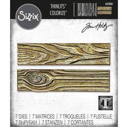 Sizzix thinlits dies by tim holtz 7/pkg-woodgrain colorize