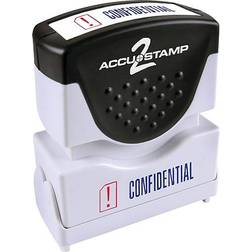 Cosco Accustamp "CONFIDENTIAL" Red Blue Pre-Inked Shutter Stamp