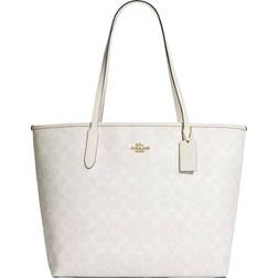 Coach City Tote In Signature Canvas - Gold/Chalk/Glacierwhite