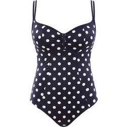 Panache Anya Riva Spot Balcony Swimsuit - Navy/Vanilla