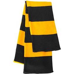 Sportsman Rugby-Striped Knit Scarf One Black/Gold