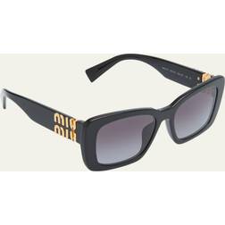 Miu Miu 07YS Gradient Logo Acetate BLACK