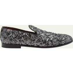 Dolce & Gabbana Men's Sequin Loafers Silver 11D US