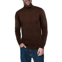 XRay Men's Solid Turtleneck Sweater Dark Brown