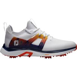 FootJoy Men's 'Good Vibes' Hyperflex Spiked Golf Shoes, 10.5, White/Blue/Orange