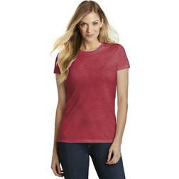 District Adult Female Women Electric Heather T-Shirt Red Frost