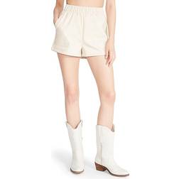 Steve Madden Faux The Record Faux Leather Shorts Bone