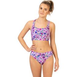 Dolfin Women's Uglies Asymmetrical Workout Two Piece Swimsuit, Medium, Pinwheel