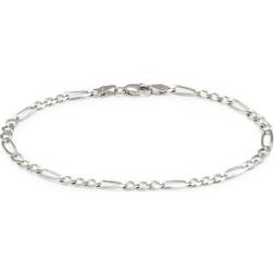 Bloomingdale's Figaro Chain Bracelet - White Gold