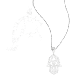 Bloomingdale's Hamsa Pendant Necklace - Silver/Diamonds