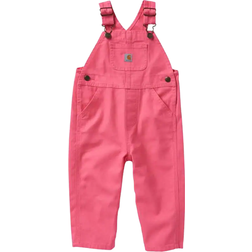 Carhartt Girl's Loose Fit Canvas Bib Overalls - Pink Lemonade