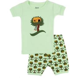 Leveret Boy's Tree House Short Pajama Set - Green