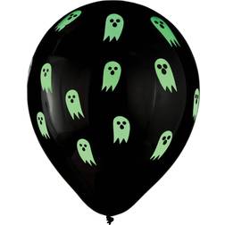Amscan Ghost Halloween Balloon, Black/Green, 15/Pack, 2 Packs/Carton 111480 Black