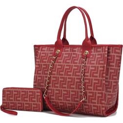 MKF Collection Marlene Vegan Leather Women'sTote and Wallet Bag by Mia K Burgundy Burgundy Small