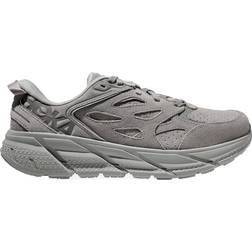 Hoka Women's Clifton Suede Walking Shoes Limestone/Limestone