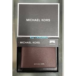 Michael Kors Andy Men s Bifold Leather Wallet Bi-Fold Billfold Brown/Black