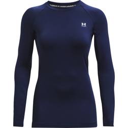 Under Armour Women's Authentics Long Sleeves Crew Neck T-Shirt Midnight Navy 410/White