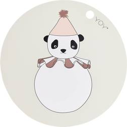 OYOY Placemat Panda Pompom Offwhite