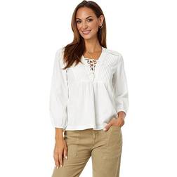 Lucky Brand Lace-up Cotton Peasant Blouse
