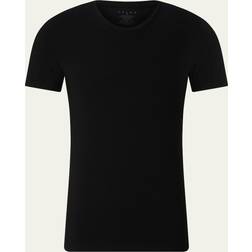 Falke Men's Cotton-Stretch Crewneck T-Shirt Black
