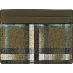 Burberry Check E-Canvas Card Holder OLIVE GREEN