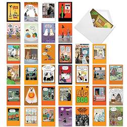 36 asst'd set funny halloween greeting cards w/ 5x7" env. halloween hilarity