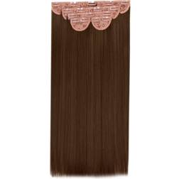 Lullabellz Super Thick Straight Clip In Hair Extension 22 inch Chestnut 5-pack
