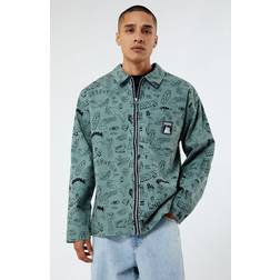 Puma Mens x RipNDip Eco AOP Twill Zip Shirt Green