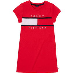 Tommy Hilfiger Girl's Flag Stripe Logo T-shirt Dress - Red