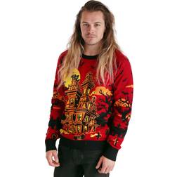 Fun Adult Haunted House Halloween Sweater