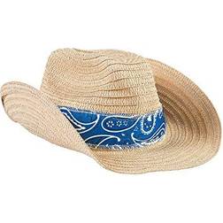 Fun Express Western Cowboy Hat W/Blue Bandana Party Wear Pieces