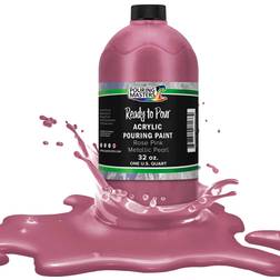 U.S. Art Supply Pouring masters rose pink metallic pearl 32oz bottle water-based acrylic paint