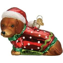 Old World Christmas Blown Dashing Dachshund Puppy