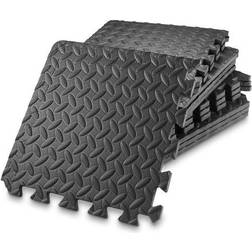 Philosophy Gym Pack of 12 Exercise Flooring Mats 12 x 12 Inch Foam Rubber Interlocking Puzzle Floor Tiles