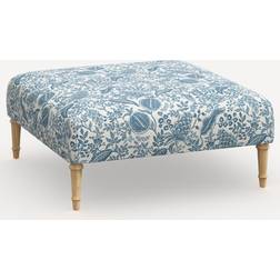 Skyline Furniture Rifle Paper Cloth Greenwich Upholstered Ottoman Linen/Wood Coffee Table