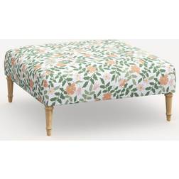 Skyline Furniture Rifle Paper Cloth Greenwich Upholstered Ottoman Linen/Wood Coffee Table