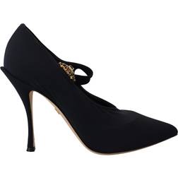 Dolce & Gabbana Black Socks Stretch Crystal Pumps Shoes